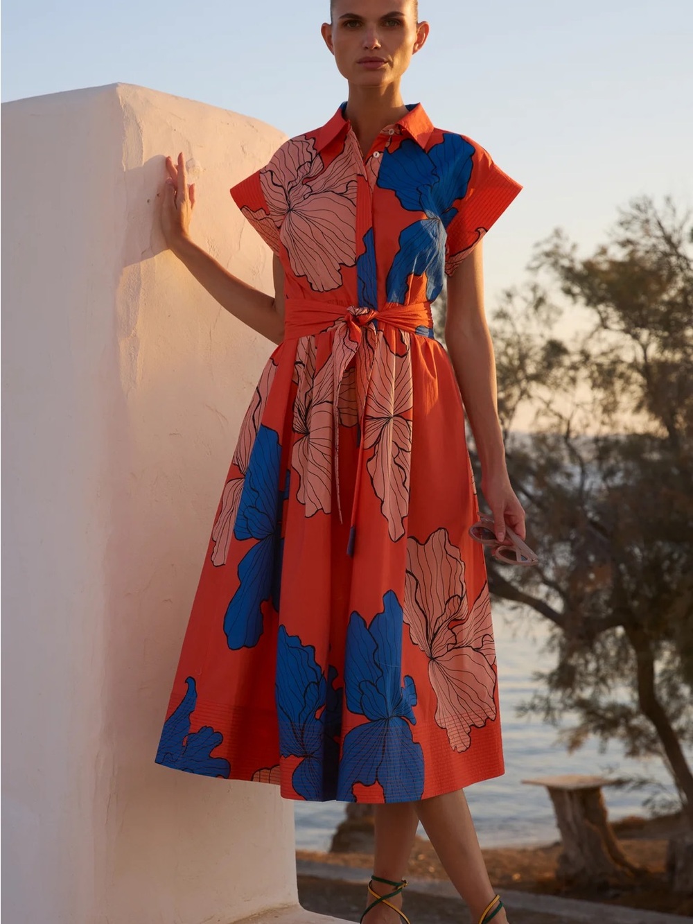 OLIPHANT
BELTED SHIRT DRESS- BORA BORA RED